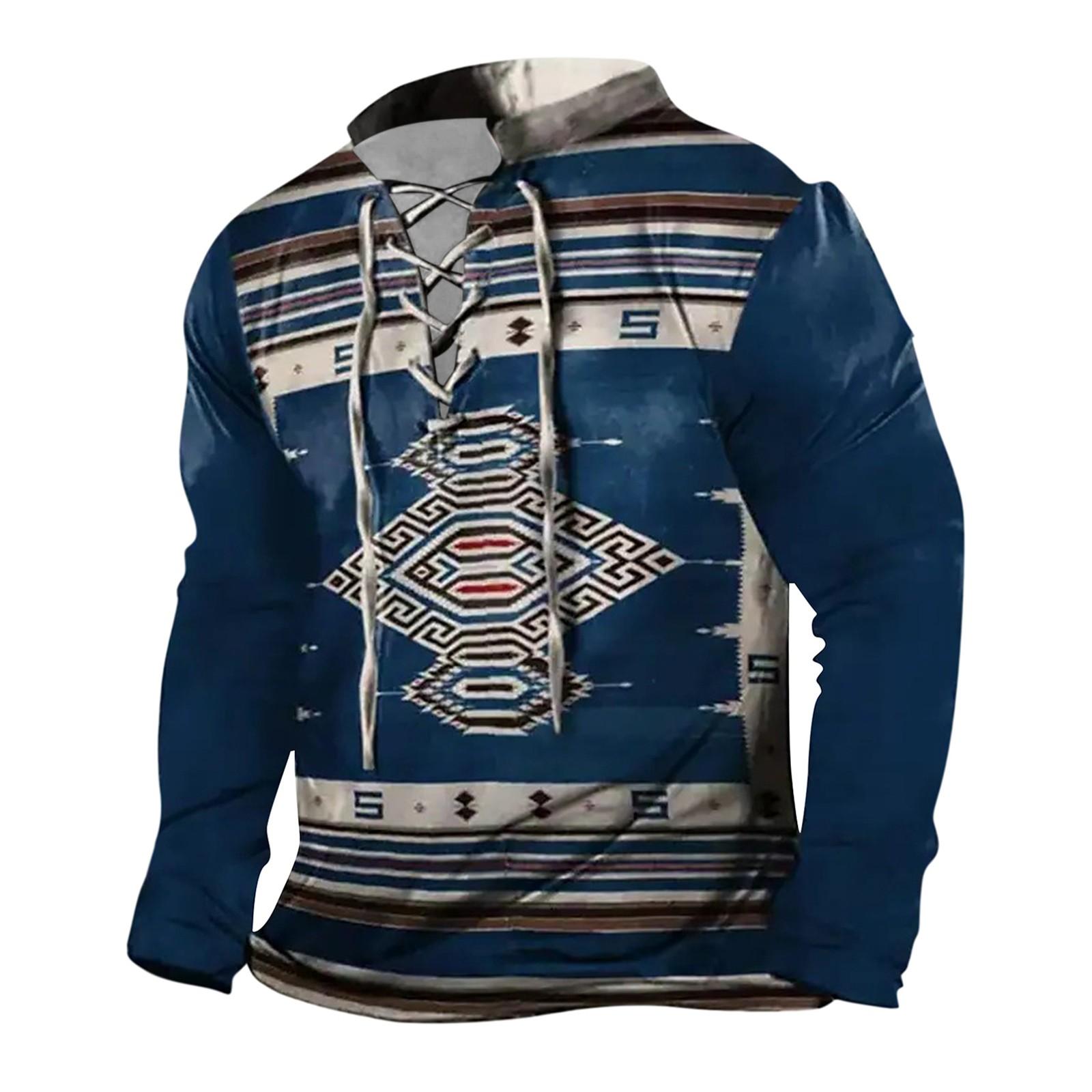 

Чоловіча модна повсякденна сорочка з принтом і довгими рукавами, верхня блуза XXL синій