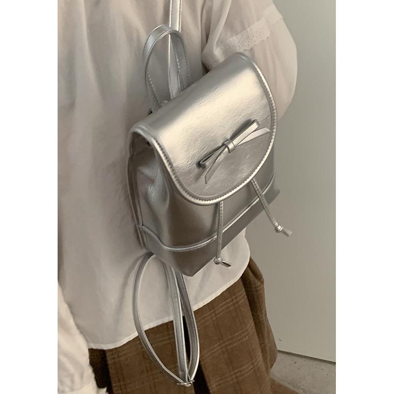 Fashionable Bow Backpack, School-style Hand-held Bucket Bag