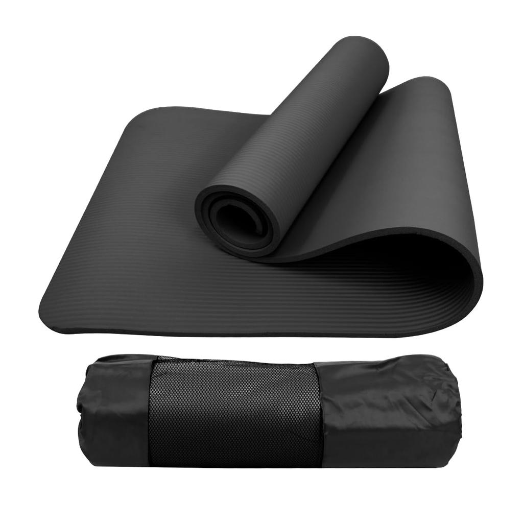 WEIMALL Yoga Training Exercise Yoga Thickness Core Abdominal Muscle Pelvic Storage Case 190cm x WMFITNESS YOGAM10CBK Mat, Thick, 10mm, Wide, Large,