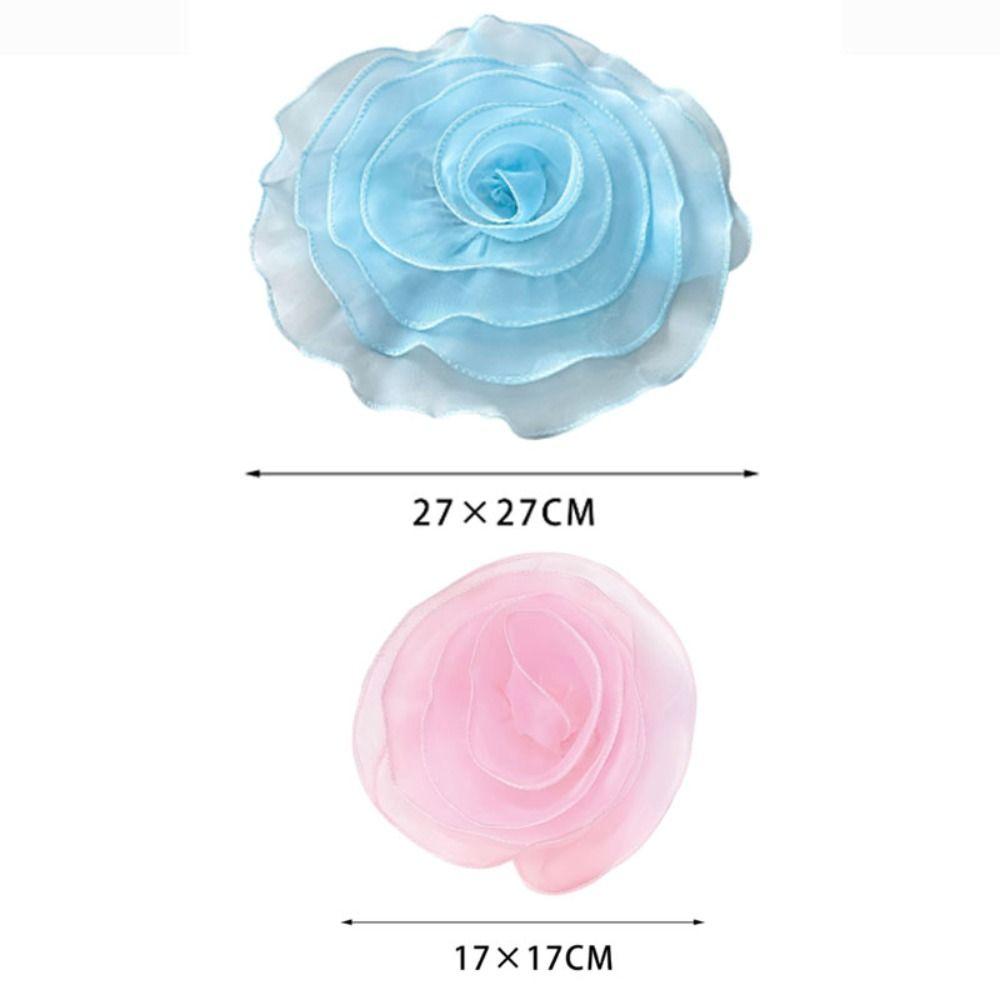 3D Organza Large Flower Patch Chest Flower Clothes Appliques DIY Clothing Patch  Sewing
