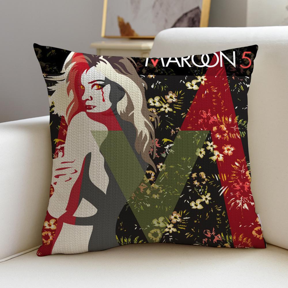 Pop MMaroon 5S Cushion Cover Breathable and skinfriendly linen pillowcase square removable and washable cushion