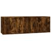 2 piece TV cabinet set smoked oak effect particleboard