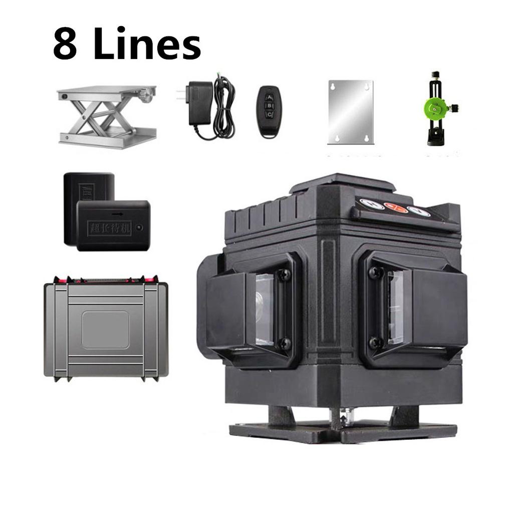 

AC 100-220V 8/12/16 Линий 4D Лазерный Уровень Беспроводной Пульт Управления Уровень Самовыравнивающийся 360 Горизонтальный И Вертикальный Крест Мощный Зеленый Лазерный Уровень 8 line