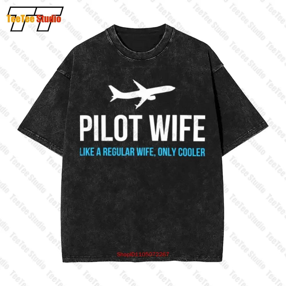 Pilot Wife Funny Cute Airplane Aviation Vintage Oversized TShirt MBR S