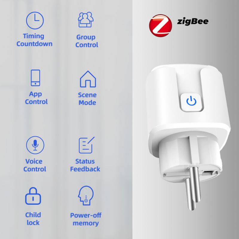 1/2pcs 20a Tuya Wifi Eu Smart Plug Outlet 220v Power Monitor Wireless Socket Remote Timer Control For Google Home Alexa