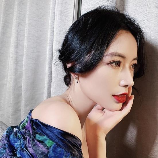 Women Faux Sapphire Rhinestone Alloy Cross Ear Stud Earrings Jewelry Gift