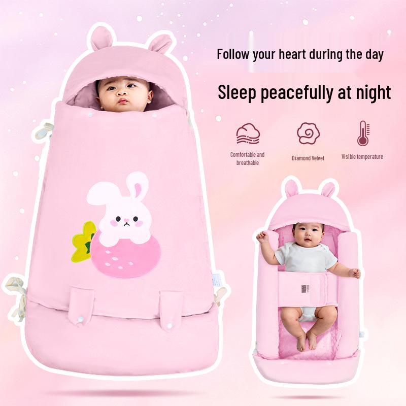 Autumn/Winter Thickened Baby Sleeping Bag: Newborn Swaddle, Anti-Startle & Anti-Kick Blanket for Constant Temperature