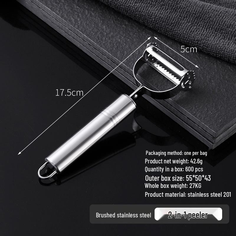 Stainless Steel Dual-Head Peeler & Vegetable Grater