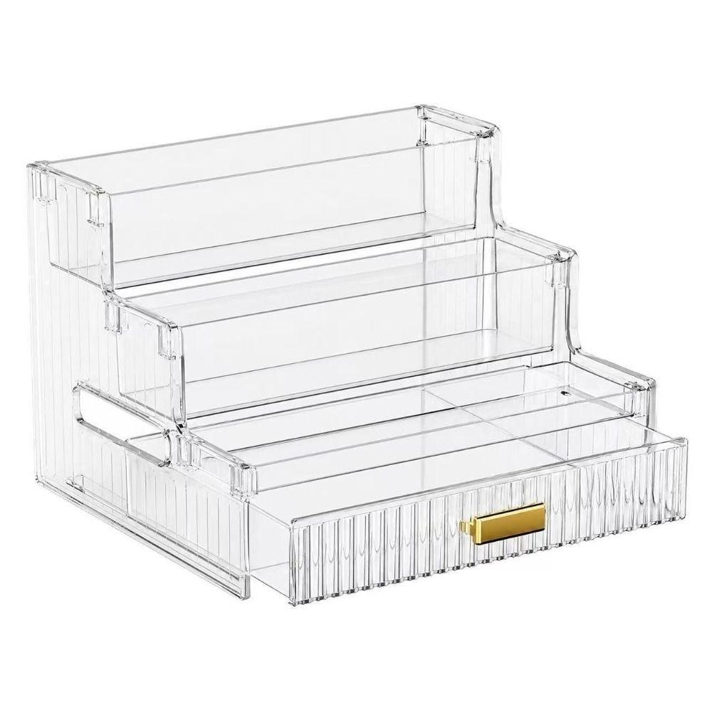 Space Save Jewelry Cosmetic Storage Tray with A Drawer Nail Polish Perfume Stand Holder Home Use