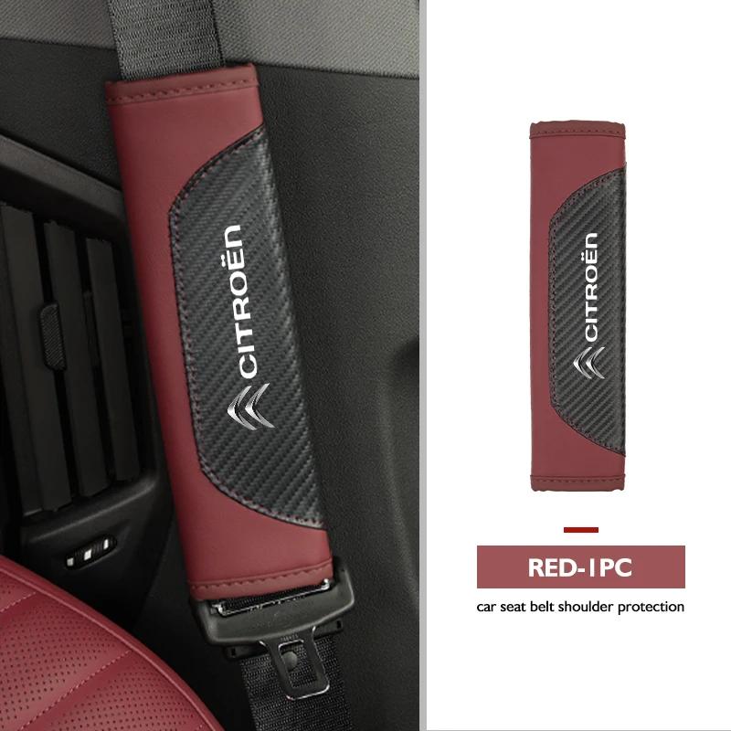 

Leather Car Seat Belt Cover Protect Shoulder Strap Padding For Citroen C4 C3 C5 C1 C2 C6 VTS C4L DS3 DS4 DS5 Grand Berlingo