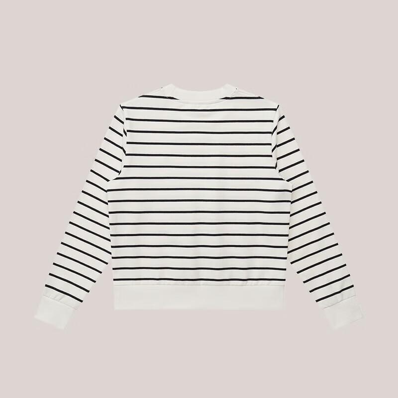 HAZZYS Women's Striped Embroidered Crew Neck Sweatshirt