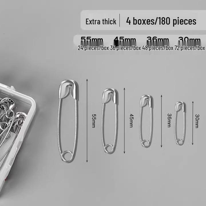 Old-Fashioned Large Safety Brooch Pins: Sturdy, Thickened Design for Securing Clothes