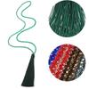 Fashion Women Tassel Pendant Faux Crystal Beaded Long Necklace Jewelry Gift