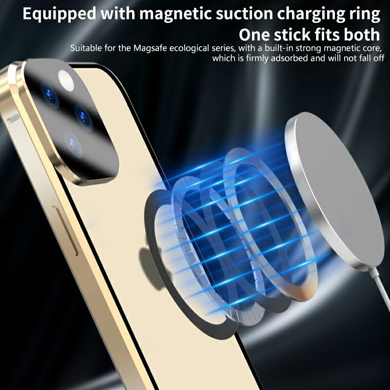 Buckle Lock Phone Cover for iPhone 15 Plus Magnetic Metal Frame+Dual-Sided Tempered Glass Case Compatible with MagSafe