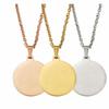 10Pcs 15-30mm Blank Round Discs Pendant Necklaces Gold Plated Chain Necklaces For DIY Custom Women's Men's Jewelry
