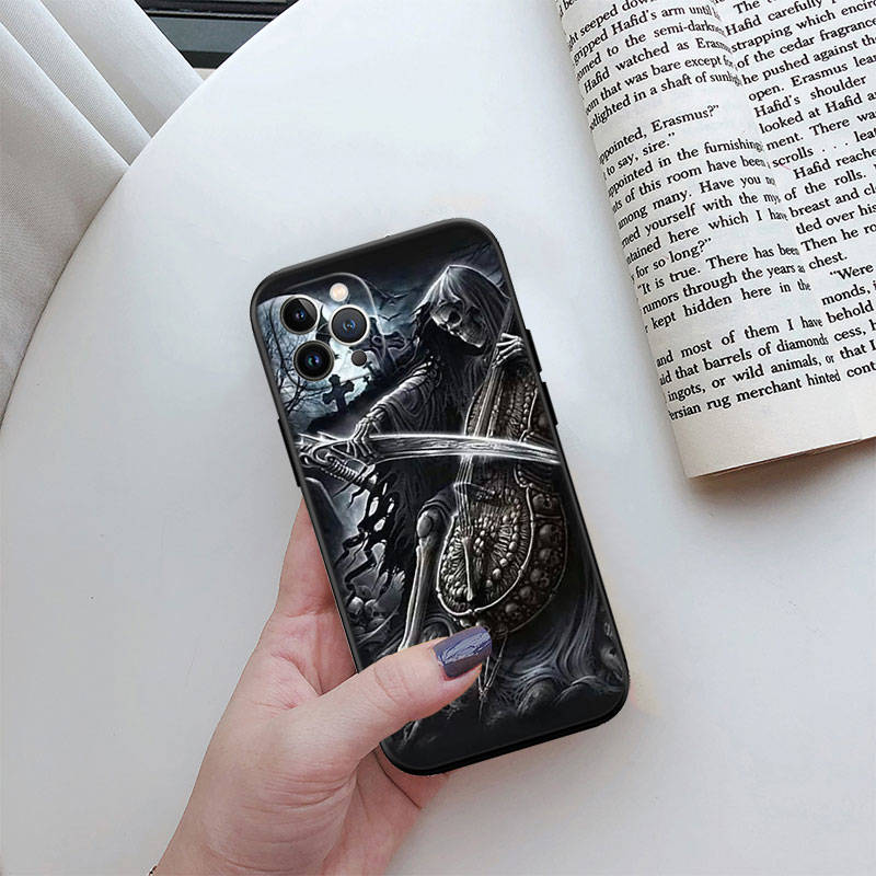 JO60 Grim Reaper Skull Phone Case for Samsung A35 A25 A24 A15 A05S A05 M55 M35 M15 A06 A16 A02 A12 A13 A10 A20 A30 A22 A31 A32 A33 A41 A42 A50
