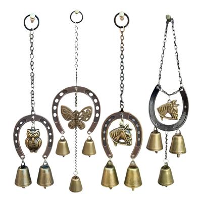 Carillon Éolien Métallique Forme Fer à Cheval Décoration Extérieure Résistant aux Intempéries Carillon Éolien en Fer Forgé Installation Facile Décoration