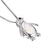 Simple Classic Fire Opal Penguin Pendant Necklace Bridal Wedding Niche Pendant Necklace Zircon Zircon Zircon Zircon