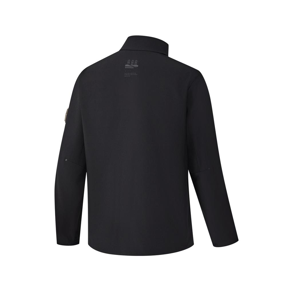 SAUCONY Modern Binzhou Solid Color Stand Collar Zip Woven Long Sleeve Jacket Men Jacket SA2250WJ91C-BK001