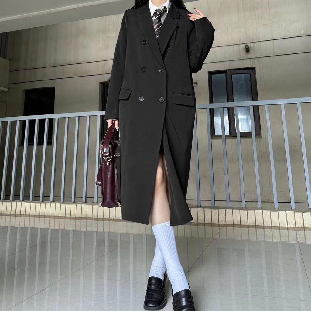Women's Chic Long Trench Coat - British Style High-End Spring 2025