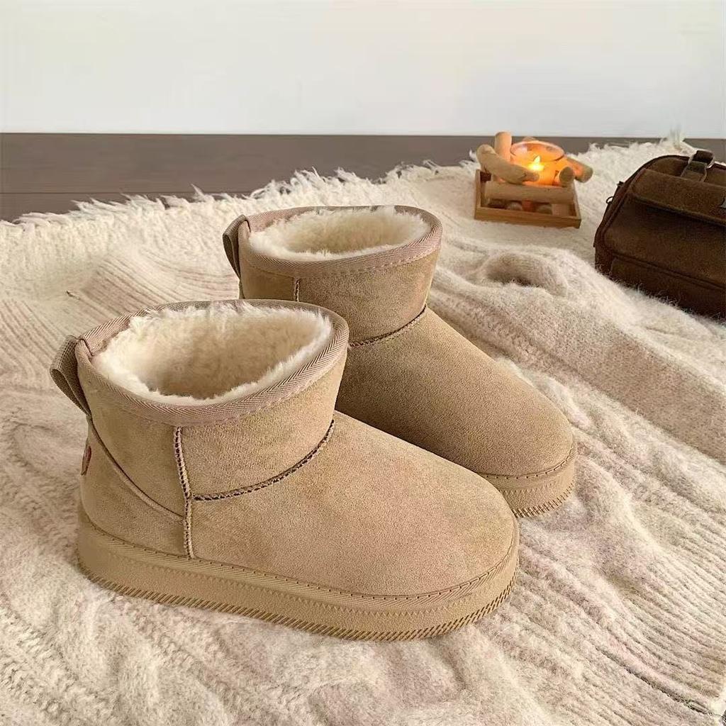 Thick-soled snow boots winter new warm plush cotton shoes non-slip piled thickened short boots