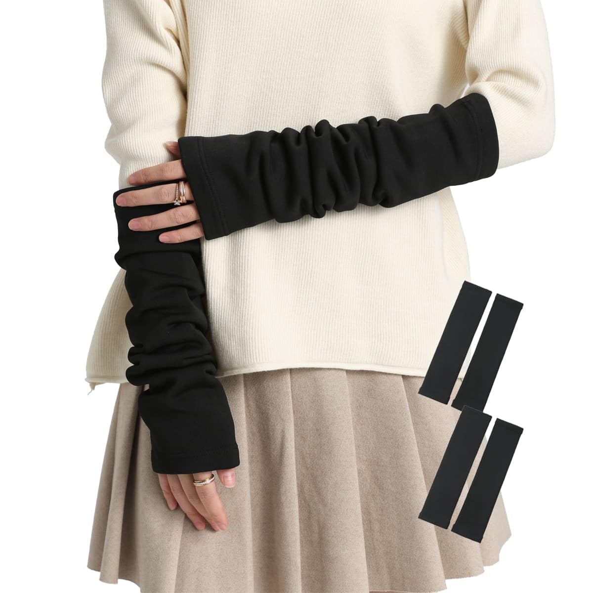 

Рукав 4 для женщин и рук мохнатый холодный рукав серия Nestree [фабрика MKY] Гетры, штуки, мужчины, унисекс, гетры, пушистый, с начесом, подкладка, согревающий, чёрный