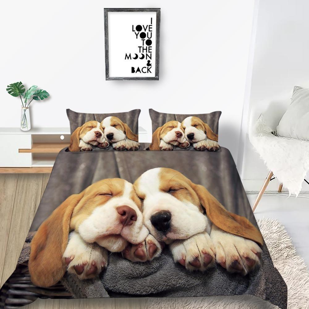 New Fashion Down Duvet Cover Dog Bedding Pet Pattern Bedding Set Men's and Women's Single Double Bed Queen King Size Gift