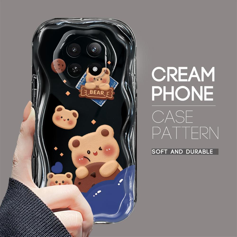 Cartoon-Muster Creme Textur Gehäuse Wellenförmige Kante Weiche Silikonabdeckung Telefonhülle für OPPO Reno Realme OnePlus Vivo
