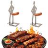 Kreativní držák na rošt na BBQ Horkýdogový držák Nerezová ocel Přenosný držák na klobásy Stojící muž Stojan na klobásy Pro kempování Piknik