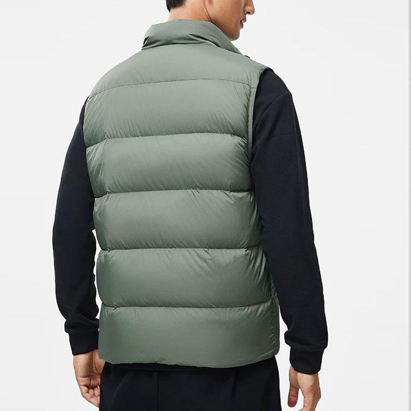 Li-Ning Fitness Series Ss23 Einfarbig Logo Stehkragen Daunenweste Herren Westen Grau-Grün AMRT015-6
