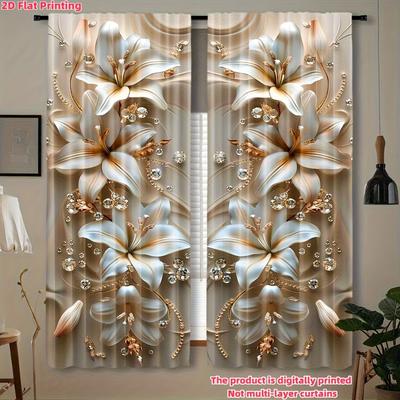 2 Stück Elegante Luxus-Vorhänge – Stangentaschen-Design   Perfekt für Wohnzimmer, Schlafzimmer, Büro, Café und Ferienhaus-Dekoration