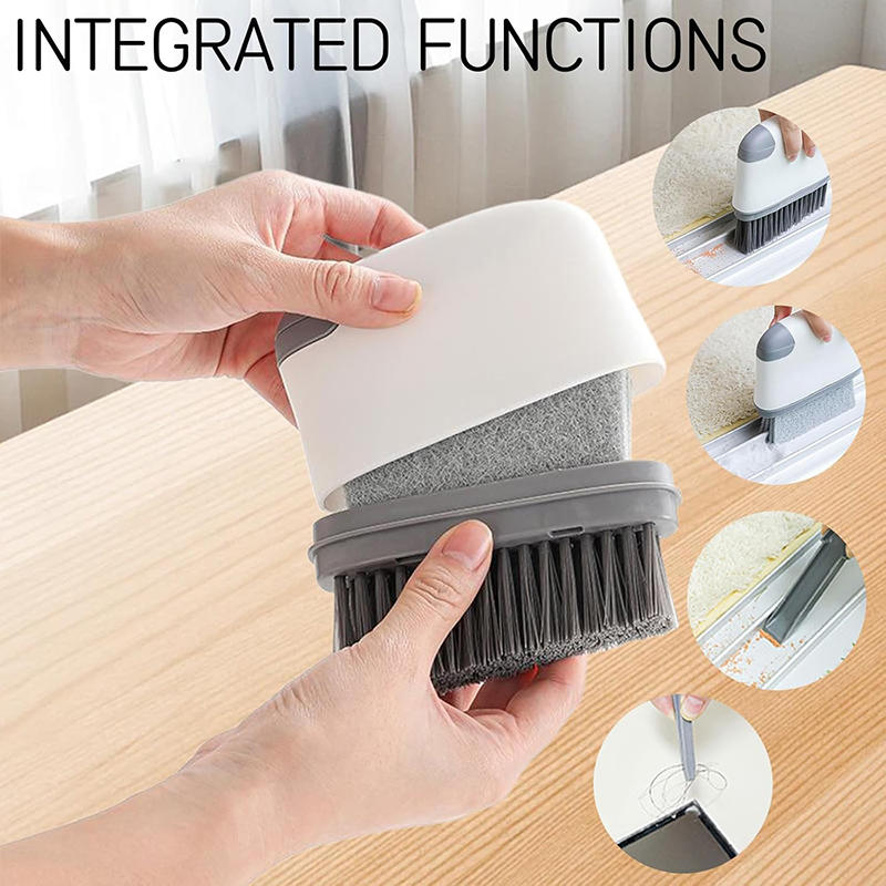 2 In 1 Window Rail Cleaning Brush Door Groove Hair Grip Brushes Multifunction Windows Slot Sliding Household Kitchen Accessories