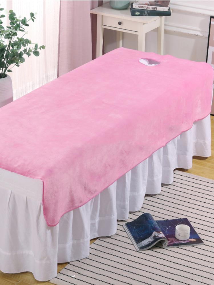 Solid Thickened Velvet Beauty Salon Bed Sheets SPA Massage Bed Table Cover Bedspread Soft Salon Sheets With/no Hole
