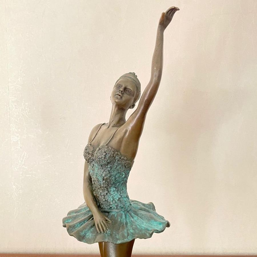 Bronze Ballet Statue Graceful Ballerina Dancer Bronze Sculpture Female Figurine Handcrafts for Home Decor Dancing Lover Gifts