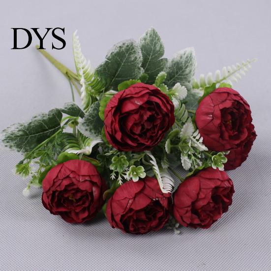 Artificial Flowers 6 Forks Flower No-Fading No Withering Not Need Simulation Plant To Water Realistic Decorative Peony for Wedding Fake