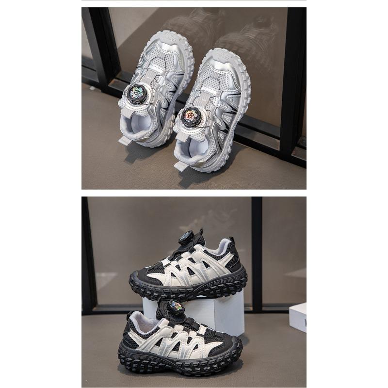Kids Breathable Mesh Rotating Buckle Casual Running Sneakers For Unisex Boys And Girls