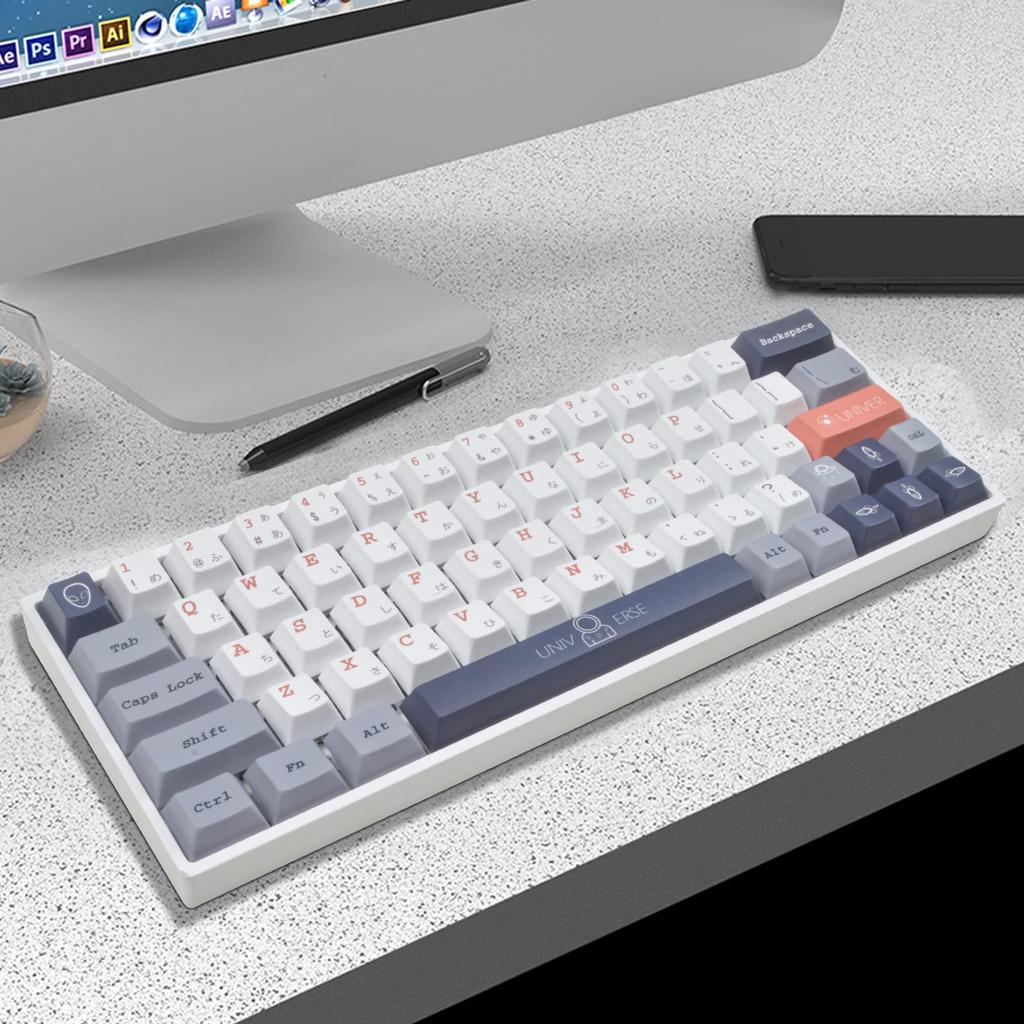 PBT Cherry Profile Japanese Mechanical Keyboards Optical Keyboards for MX Switches Keycaps, Keycaps, & (Universe)