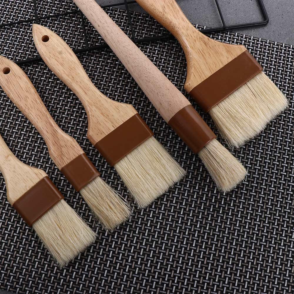 Baking Wooden Handle Grill Boar Bristles Pastry Brush Marinade Tool Sauce Baster Basting Brush