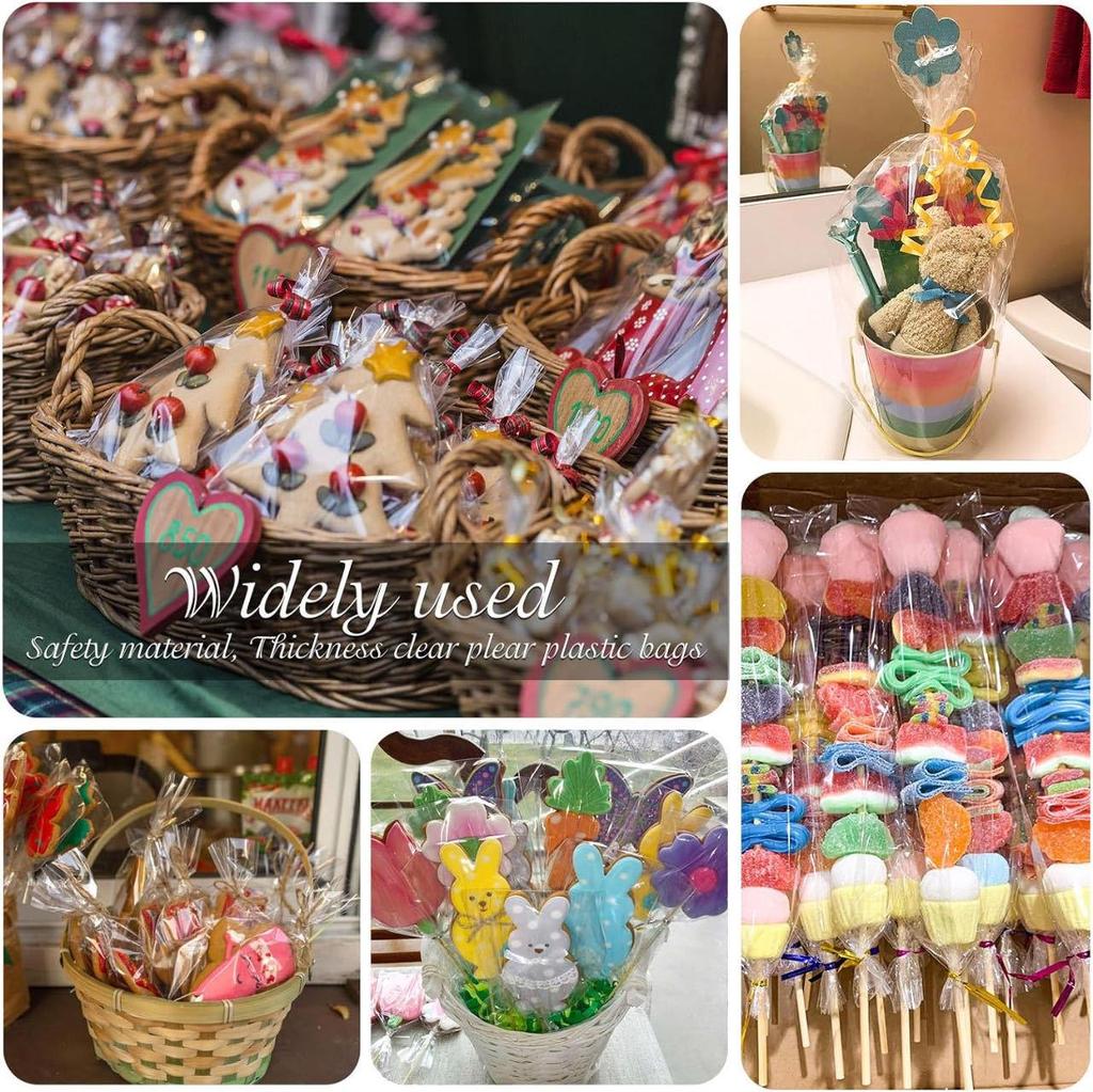 Clear Thickened Glassine Candy & Toast Gift Bags for Parties
