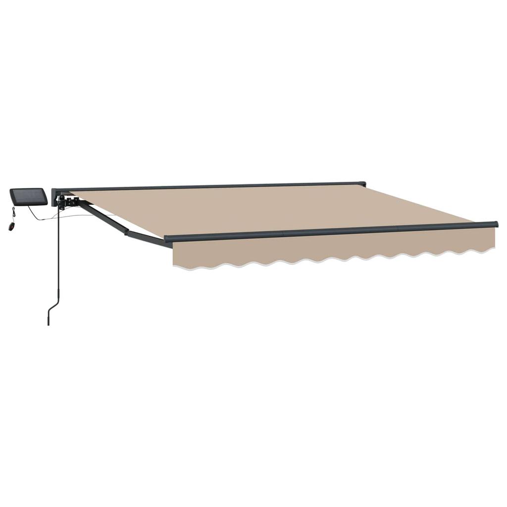 Manual Awning Frame with LEDs Beige and Anthracite 3.5 X 2 M