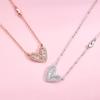 Romantic Heart Love Necklace Female Niche Light Luxury Temperament Versatile Ins Style Love Flash Diamond Necklace Quality