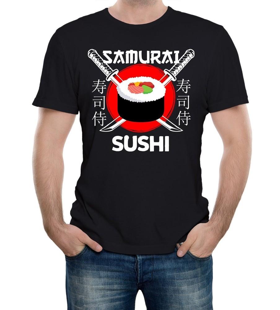 

Футболка мужская Samurai Sushi Японский ресторан Япония Рыба Еда Токио Крутая L