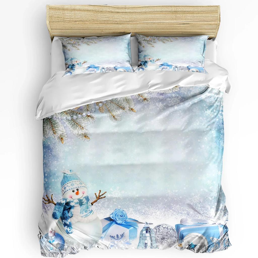Christmas Tree Snowflake Ice Door Duvet Cover 3pcs Bedding Set Home Textile Quilt Cover Pillowcases Bedroom Bedding Set No Sheet