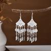 Imitation Miao Silver Earrings Retro Long Fringed Earrings Attractions Antique Earrings Miao Ear Jewelry Women