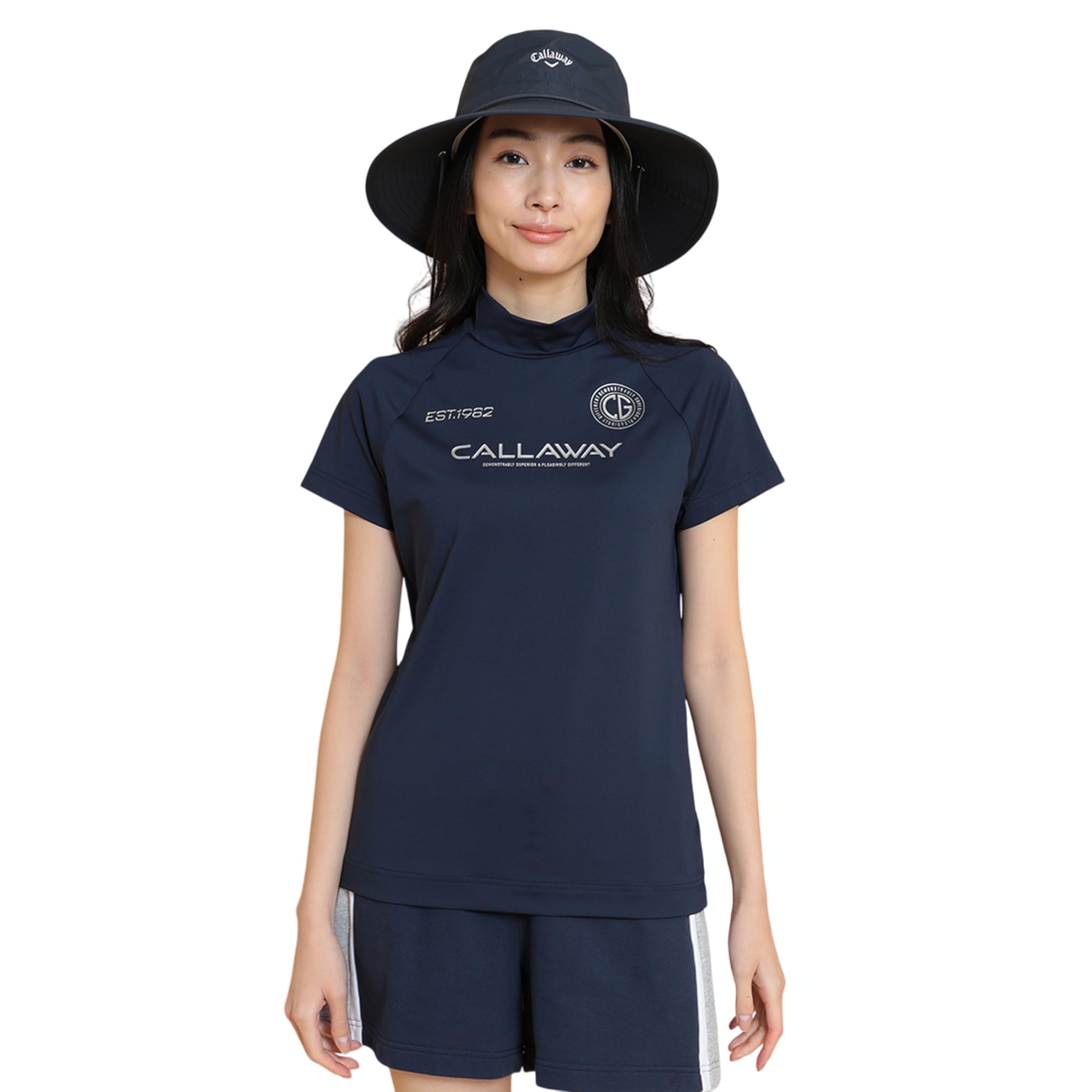 

Short Sleeve Mock Neck Shirt UV Golf C25134202 M [Callaway] Women s (Stretchable, Protection) / / 1120_Navy