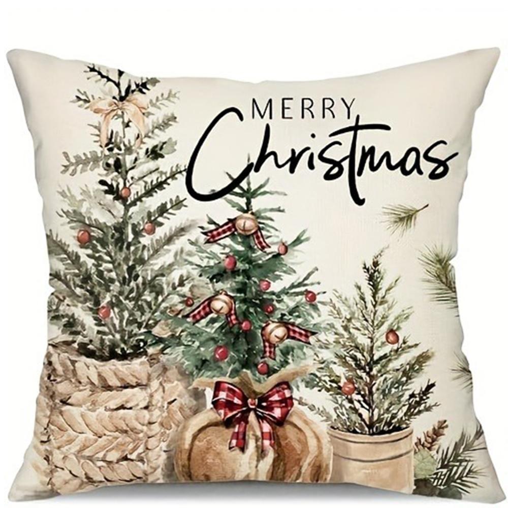 Christmas Decoration Pillowcase Merry Christmas New Year Gift Pillow Cover Home Room Living Room Sofa Cushion Cover