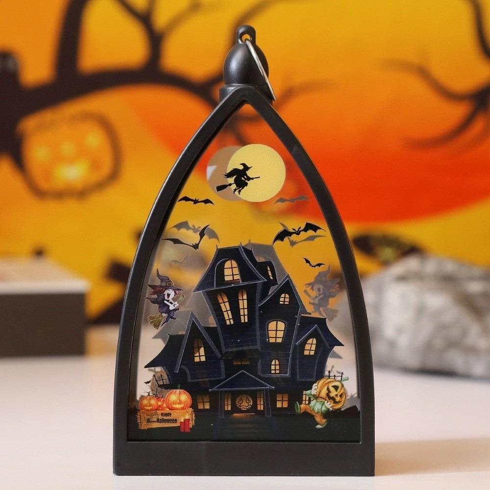 Cordless Halloween LED Lamp Witch Halloween Hanging Lantern Pumpkin LED Light Car Interior