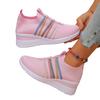 Summer new fly-woven breathable wedge heel single shoes women's large size casual one-pedal sports single shoes