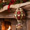 Fabric Sewing Projects for Adults Christmas Hot Air Balloon DIY Kit, 3D Felt Hanging Ornament Santa Family Craft Night Activities Snowman Reindeer