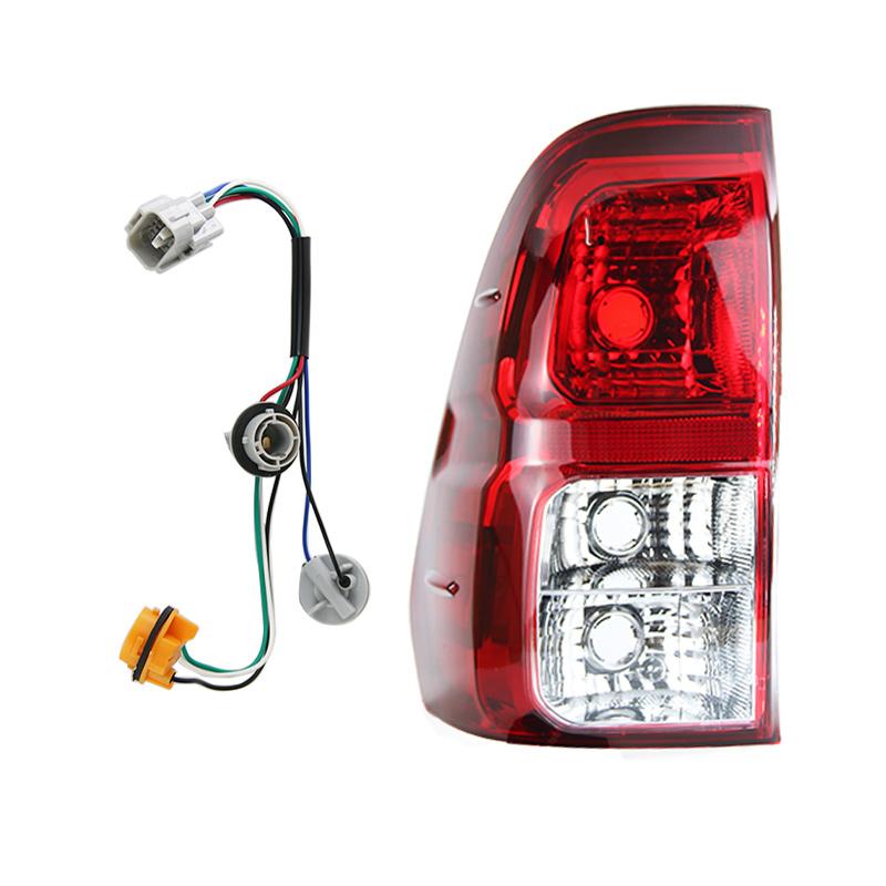 1Pc Tail Light Assembly With Wires For Toyota Hilux Revo Pickup Truck 2015-2018 Rear Taillight Warning Light Reversing Light
